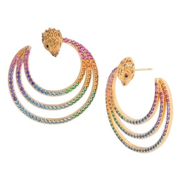 Kurt Geiger Pavé Crystal Spiral Drop Earrings In Multi